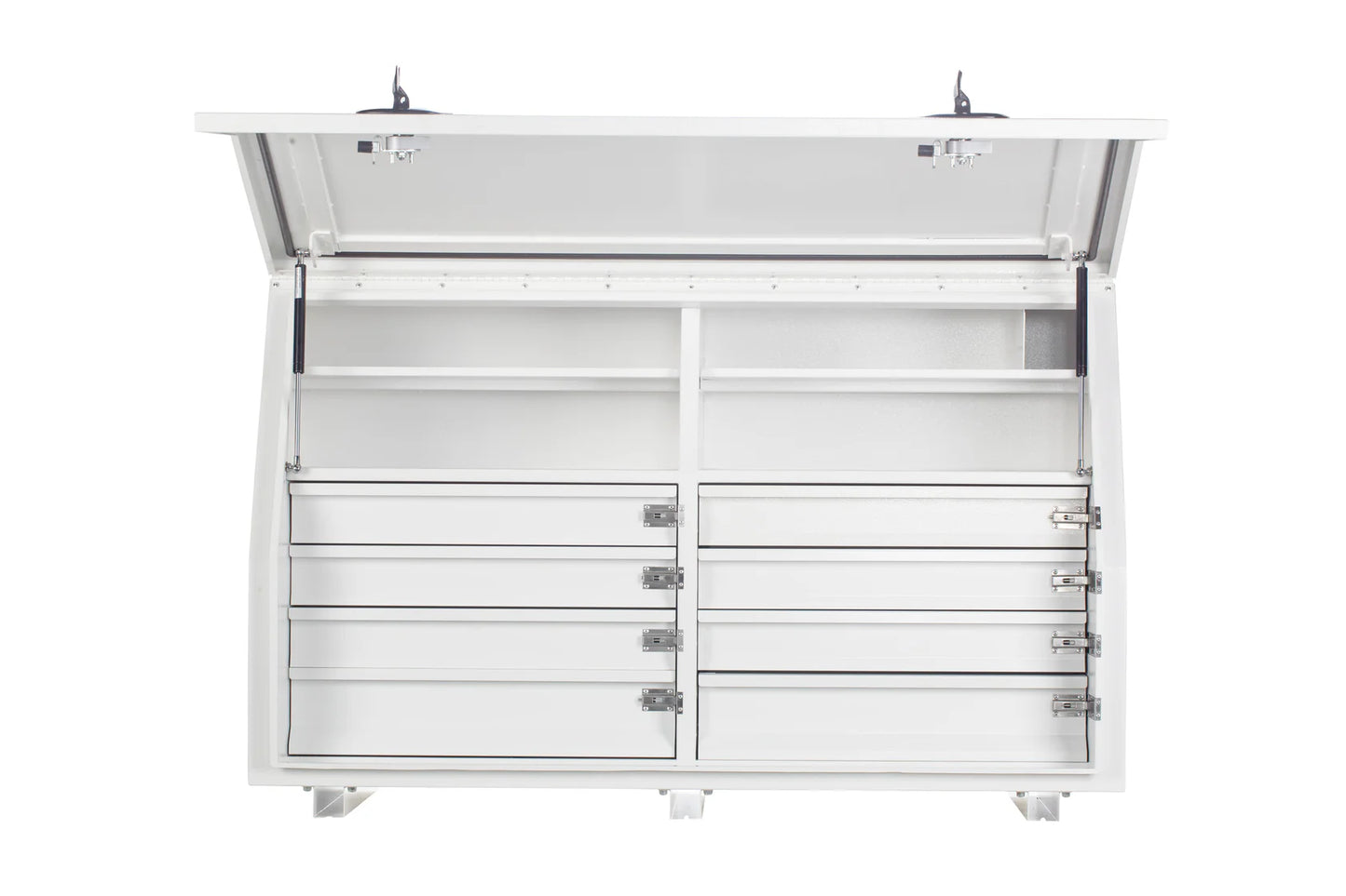 KABoxes 1360 Series – 8 Drawer & 4 Shelf Toolbox – White / Charcoal Grey