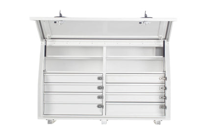 KABoxes 1360 Series – 8 Drawer & 4 Shelf Toolbox – White / Charcoal Grey