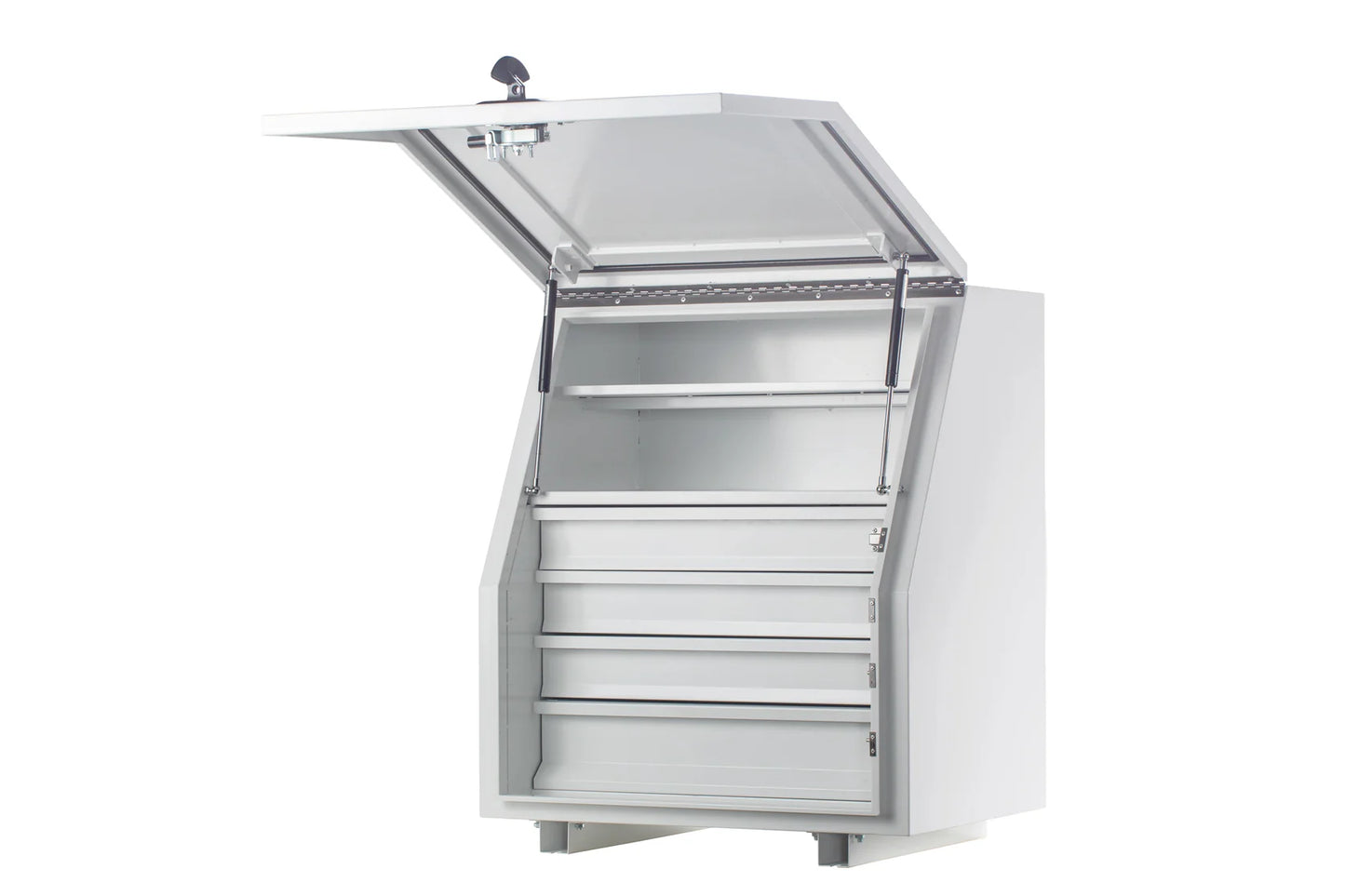 KABoxes 715 Series – 4 Drawer & 2 Shelf Toolbox – White / Charcoal Grey