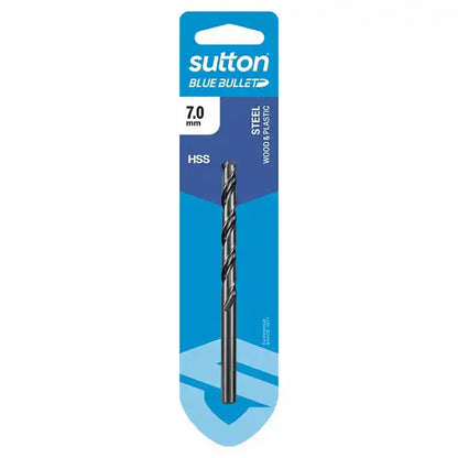 SUTTON 7 X 109MM HSS BLUE BULLET CARD JOBBER METAL DRILL BIT D102H0700