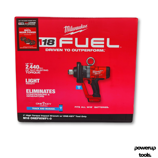 Milwaukee 18V Brushless 1" High Torque Impact Wrench with Adjustable Handle – Skin Only M18ONEFHIWF10