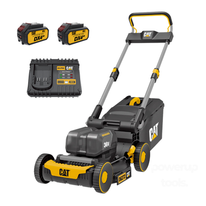 Cat® DG272 2 x 18V Brushless 410mm Lawn Mower Kit (x2 4.0Ah batteries and charger)