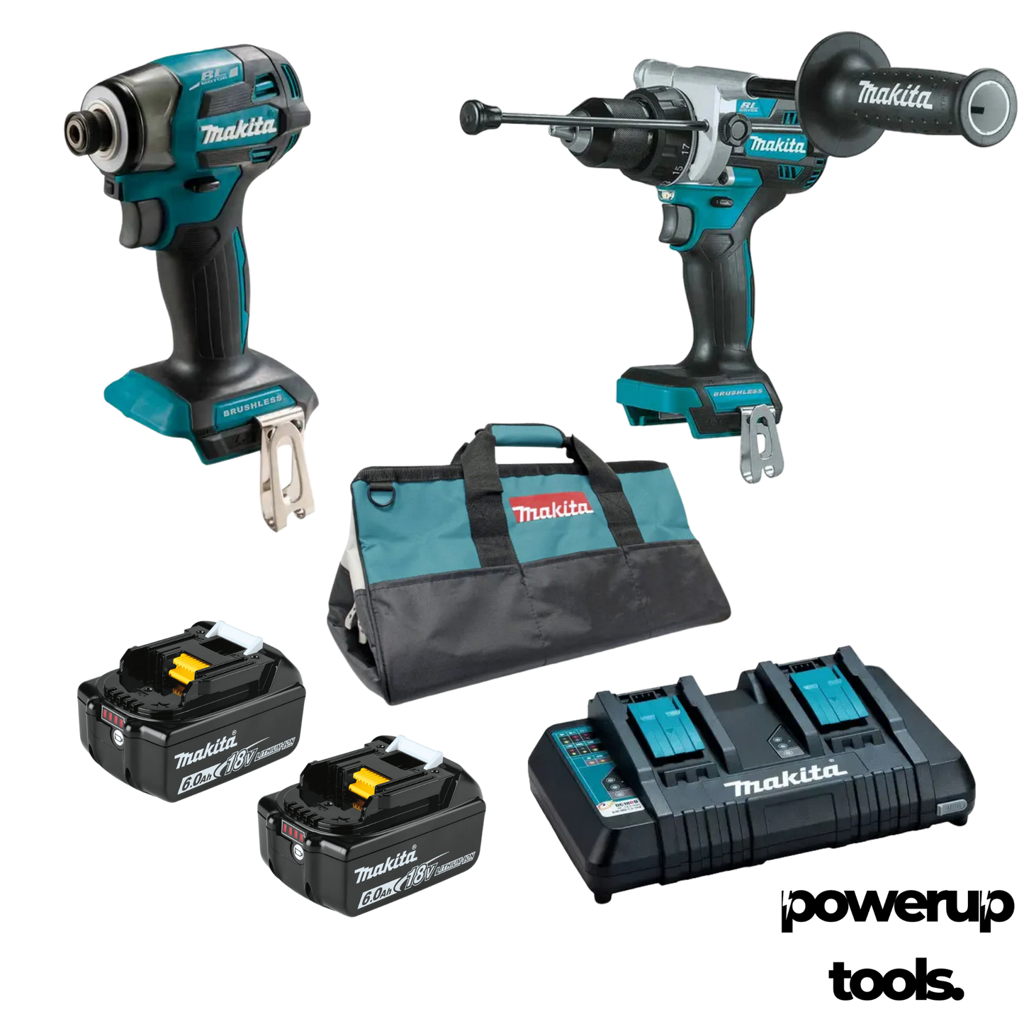 Makita DLX2067PUT 18V Li-Ion 6.0Ah Cordless Brushless 2pce Combo Kit