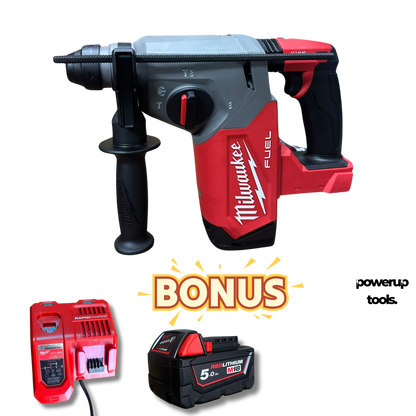 Milwaukee 18V Brushless 26mm SDS Plus Rotary Hammer – Skin Only - M18FH0 **BONUS CHARGER AND BATTERY**