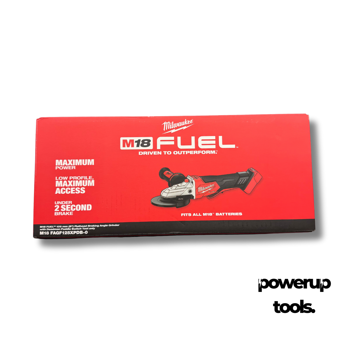 MILWAUKEE 18V Brushless 125mm Flathead Braking Angle Grinder M18FAGF125XPDB-0
