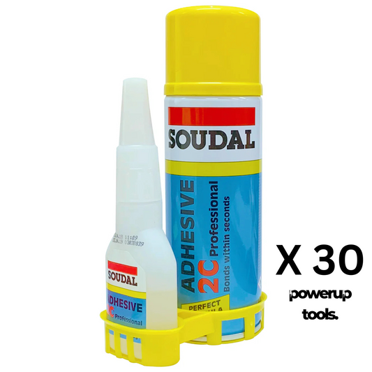 Soudal 135623 (30 PACK) 2C Professional Mitre Super Adhesive Glue Kit – 50g Adhesive & 200ml Activator (BULK)