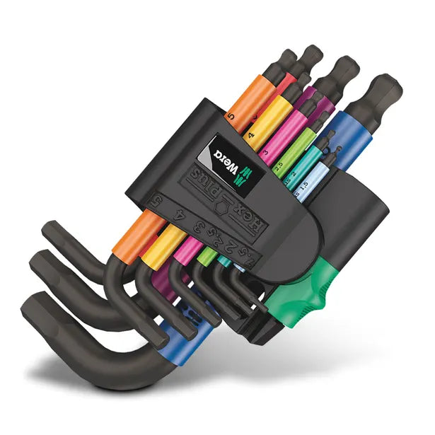 WERA 950/9 HEX-PLUS MULTICOLOUR 2 L-KEY SET, METRIC, BLACKLASER - 9 PIECE WER133164