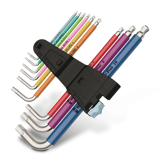 WERA 3950/9 HEX-PLUS MULTICOLOUR STAINLESS 1 L-KEY SET, METRIC, STAINLESS - 9 PIECE WER022669