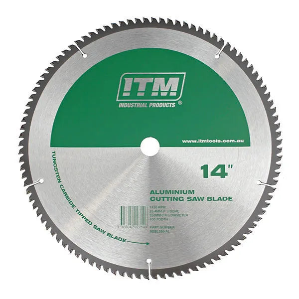 ITM SSBL350-AL 355mm (14″) TCT 100T Aluminium Cutting Saw Blade Suits S14 Cold Cut Saw