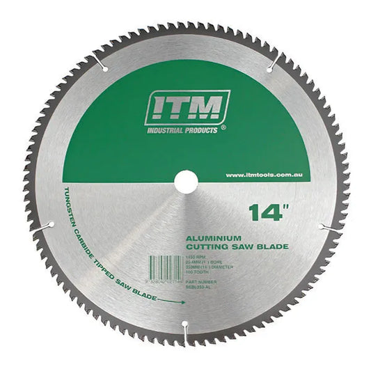 ITM SSBL350-AL 355mm (14″) TCT 100T Aluminium Cutting Saw Blade Suits S14 Cold Cut Saw