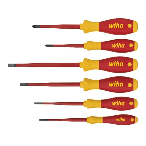 WHIA 6 PIECE SLIMFIX SCREWDRIVER SET, SLOTTED & PHILLIPS, SOFTFINISH, VDE 1000V INSULATED WH-35389