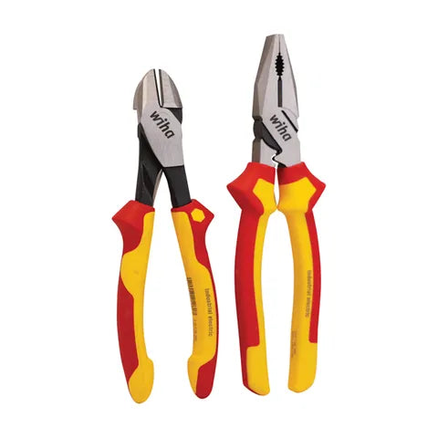 WHIA  PIECE PLIER SET, 220MM LINEMAN'S PLIERS & 200MM SIDE CUTTERS, VDE 1000V INSULATED