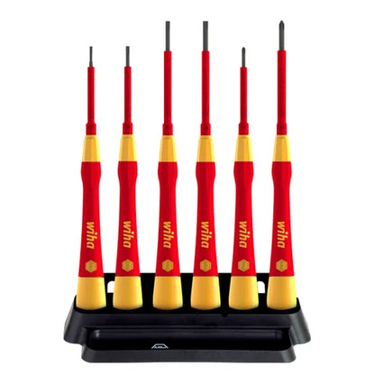 WHIA 7 PIECE FINE SCREWDRIVER SET, PICOFINISH, SLOTTED & PHILLIPS, INC. HOLDER, VDE 1000V INSULATED WH-42989