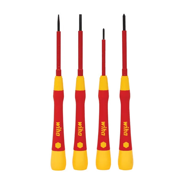 WHIA 4 PIECE FINE SCREWDRIVER SET, PICOFINISH, SLOTTED & PHILLIPS, VDE 1000V INSULATED WH-44847
