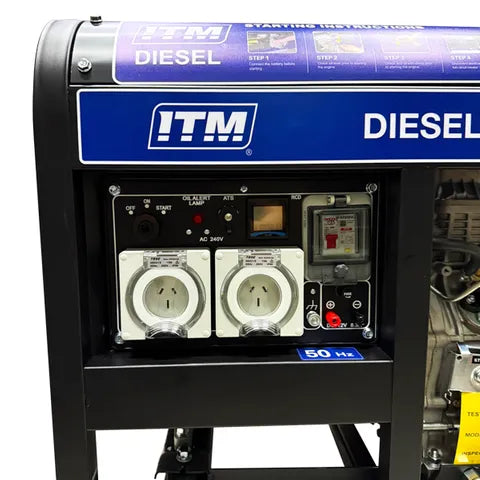 ITM DIESEL GENERATOR OPEN FRAME 6500W PEAK ELECTRIC START