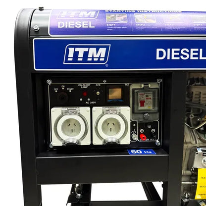 ITM DIESEL GENERATOR OPEN FRAME 6500W PEAK ELECTRIC START