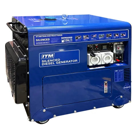ITM DIESEL GENERATOR SILENT CABINET 6500W PEAK ELECTRIC START