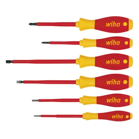 WHIA 6 PIECE SCREWDRIVER SET, SLOTTED & PHILLIPS, SOFTFINISH, VDE 1000V INSULATED