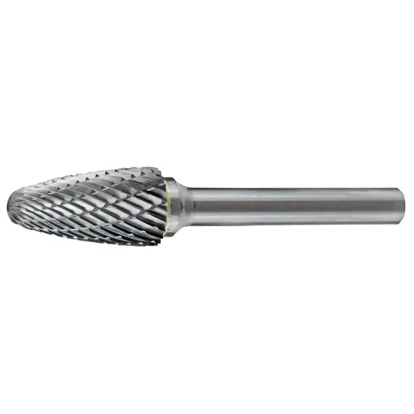 HOLEMAKER CARBIDE BURR, TREE SHAPE RADIUS END 3/8" X 3/4" HEAD, 1/4" SHANK DC - CB-SF3