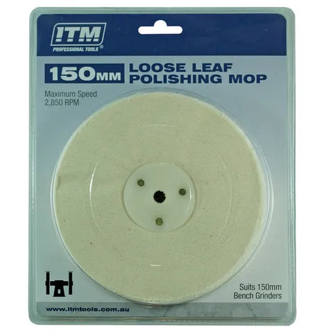 ITM POLISHING MOP LOOSE LEAF, 50 FOLD, 150 X 25MM
