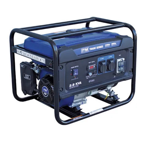 ITM 2.8KVA TRADE GENERATOR PETROL, 2300 WATT PEAK RECOIL START