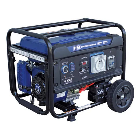 ITM 4KVA GENERATOR PETROL CONSTRUCTION, 3400 WATT PEAK ELECTRIC START W/REMOTE