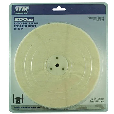 ITM POLISHING MOP LOOSE LEAF, 50 FOLD, 200 X 25MM