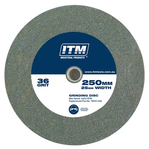 ITM GRINDING WHEEL, ALUMINIUM OXIDE, 250 X 25MM, 36 GRIT COARSE