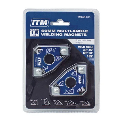 MULTI-ANGLE WELDING MAGNET, 15KGS FORCE, 60MM, 30°,45°,60°, 90°, 165°, POWERFUL NdFeB MAGNET