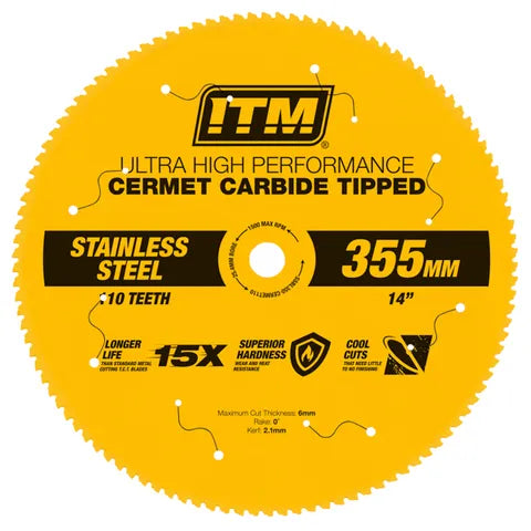 ITM 350MM CERMET CARBIDE METAL CUTTING BLADE, 110T