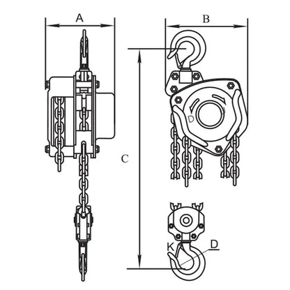 ITM CHAIN BLOCK, HEAVY DUTY, LOAD LIMITED, 5 TONNE, 6 METRE LIFT