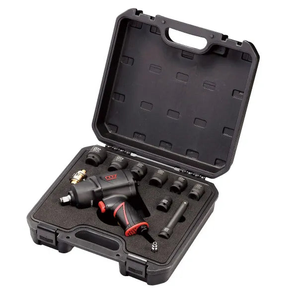 M7 IMPACT WRENCH KIT, MAGNESIUM COMPOSITE, PISTOL STYLE, 1/2" DR, 1,200 FT/LB IN BLOW MOULD CASE WITH & SOCKETS AND 125MM EXTENSION