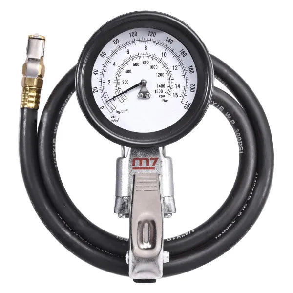 M7 TRUCK TYRE INFLATOR, 100MM ROUND GAUGE, MAX 220PSI, 100CM HOSE