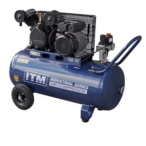 ITM AIR COMPRESSOR, BELT DRIVE, 2.5HP 90LTR FAD 257L/MIN