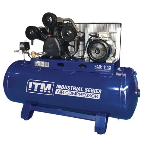 ITM AIR COMPRESSOR, BELT DRIVE STATIONARY 3 PHASE, 10HP, 270LTR, FAD 1143 L/MIN