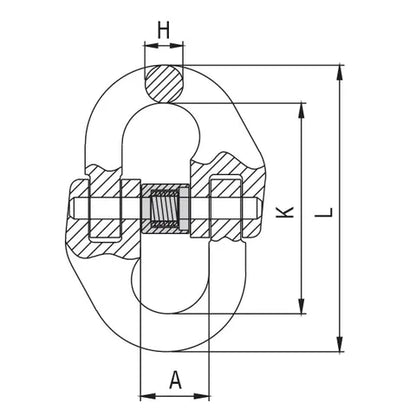 ITM G80 COMPONENTS, COMPONENT CONNECTOR, 16MM CHAIN SIZE