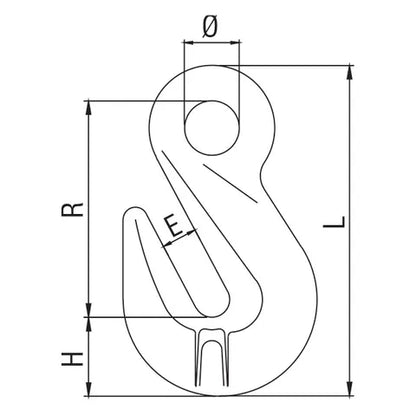 ITM G80 COMPONENTS, EYE SHORTENING GRAB HOOK, 13MM CHAIN SIZE