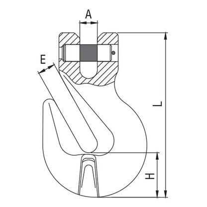 ITM G80 COMPONENTS, CLEVIS SHORTENING GRAB HOOK, 16MM CHAIN SIZE