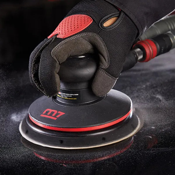 M7 RANDOM ORBITAL SANDER, 5MM ORBIT, CENTRAL VACUUM, 150MM VELCRO 15 HOLE PAD