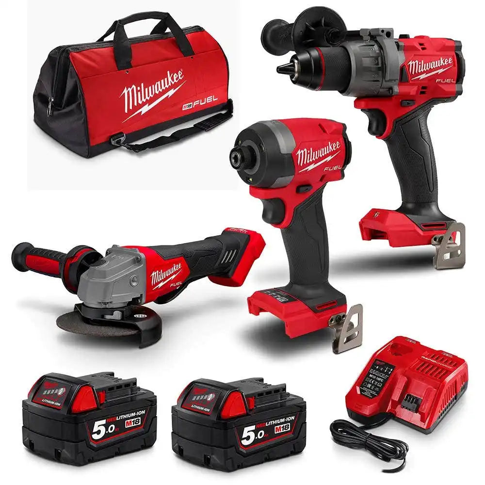 MILWAUKEE 18V FUEL™ 3 Piece 2 x 5.0Ah Combo Kit Power Pack M18FPP3A3502B