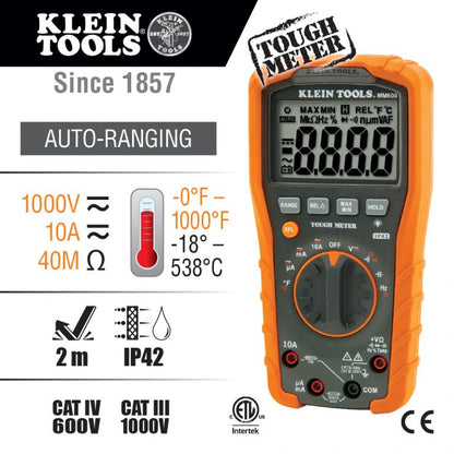 KLEIN Tools A-MM600 Digital Multimeter, Auto-Ranging, 1000V