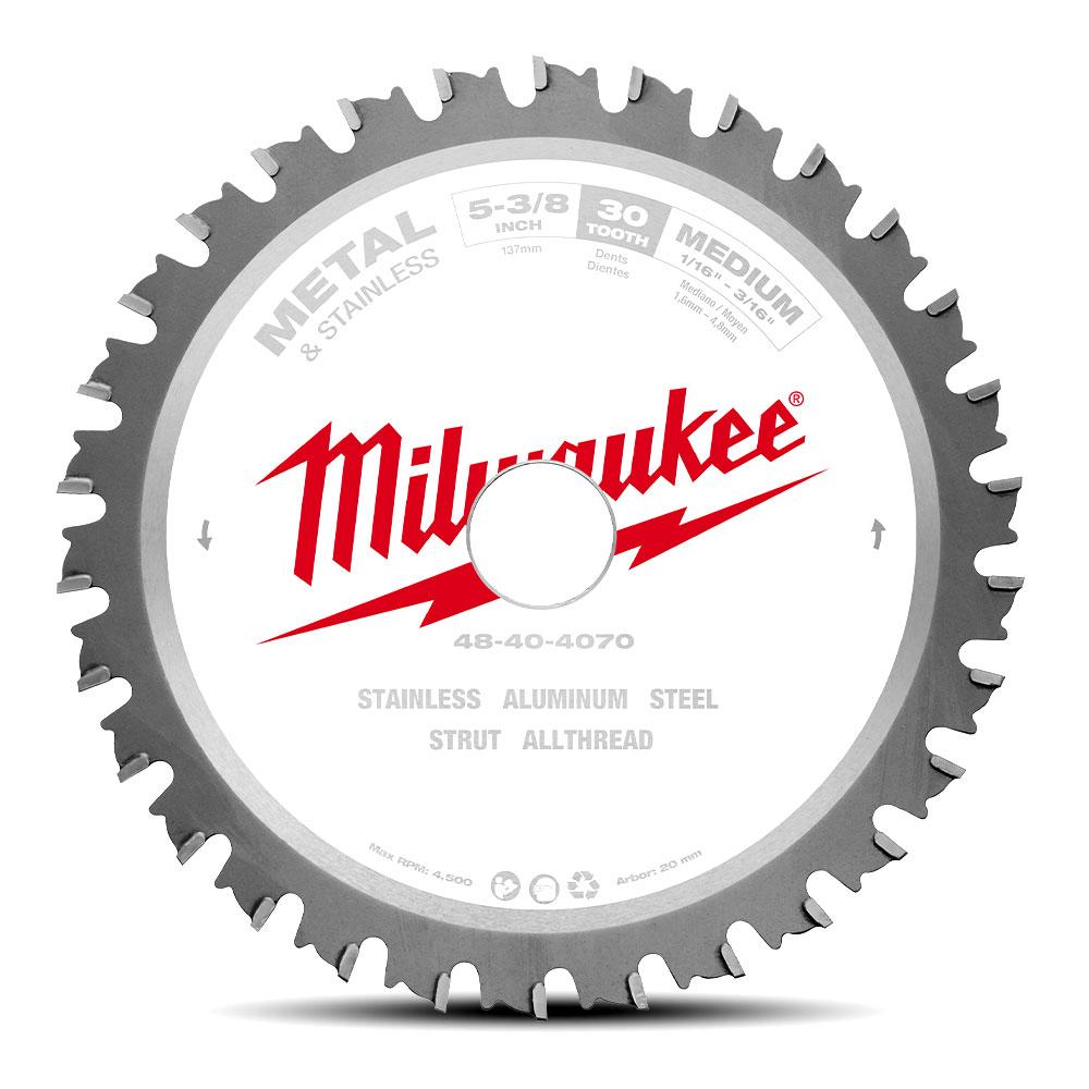 MILWAUKEE 135MM 30T TCT CIRCULAR SAW BLADE FOR METAL CUTTING - METALTECH 48404070