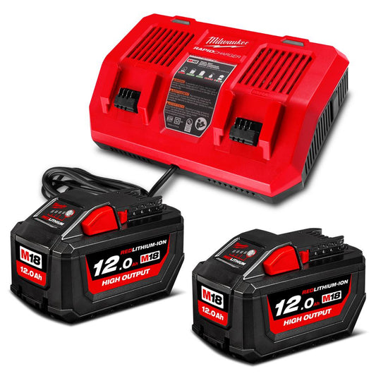 MILWAUKEE 18V REDLITHIUM™-ION HIGH OUTPUT™ 2 X 12.0AH DUAL BAY STARTER PACK M18HOSPD122B