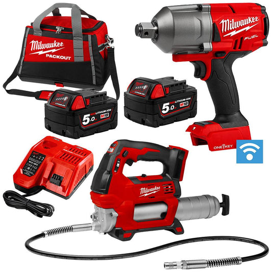 Milwaukee M18FPP2F2-502P 18V 5.0Ah Li-ion Cordless 2pce Combo Kit Power Pack Including Fuel & ONE-KEY