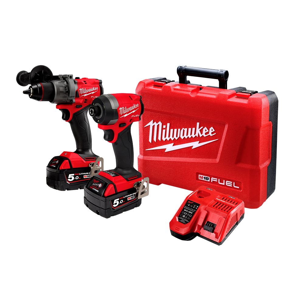 Milwaukee M18FPP2AA3502C-PUTEX 18V 5.0Ah Li-ion Cordless Fuel 2pce Combo Kit