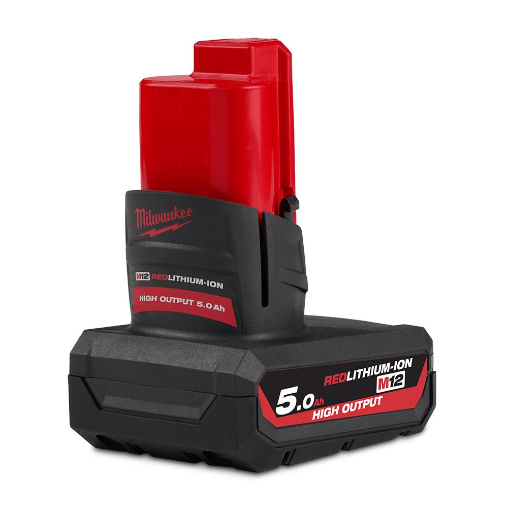 MILWAUKEE 12V 5.0AH RED LITHIUM-ION HIGH OUTPUT BATTERY M12HB5