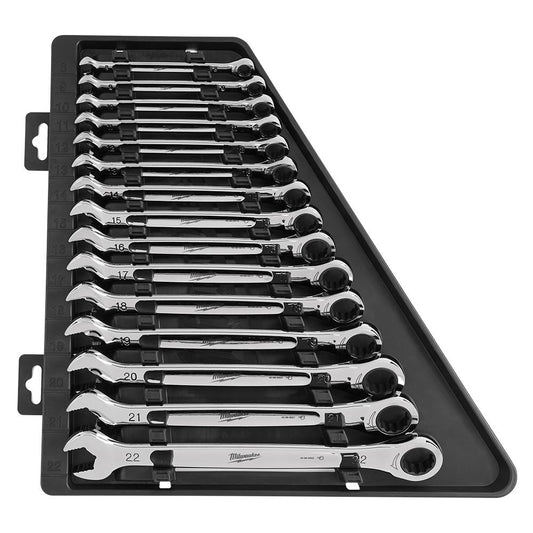 MILWAUKEE 15PC METRIC RATCHETING WRENCH COMBINATION SET 48229516