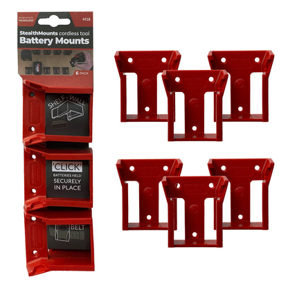 STEALTHMOUNTS BATTERY MOUNT HOLDER FOR MILWAUKEE 18V - 6 PACK