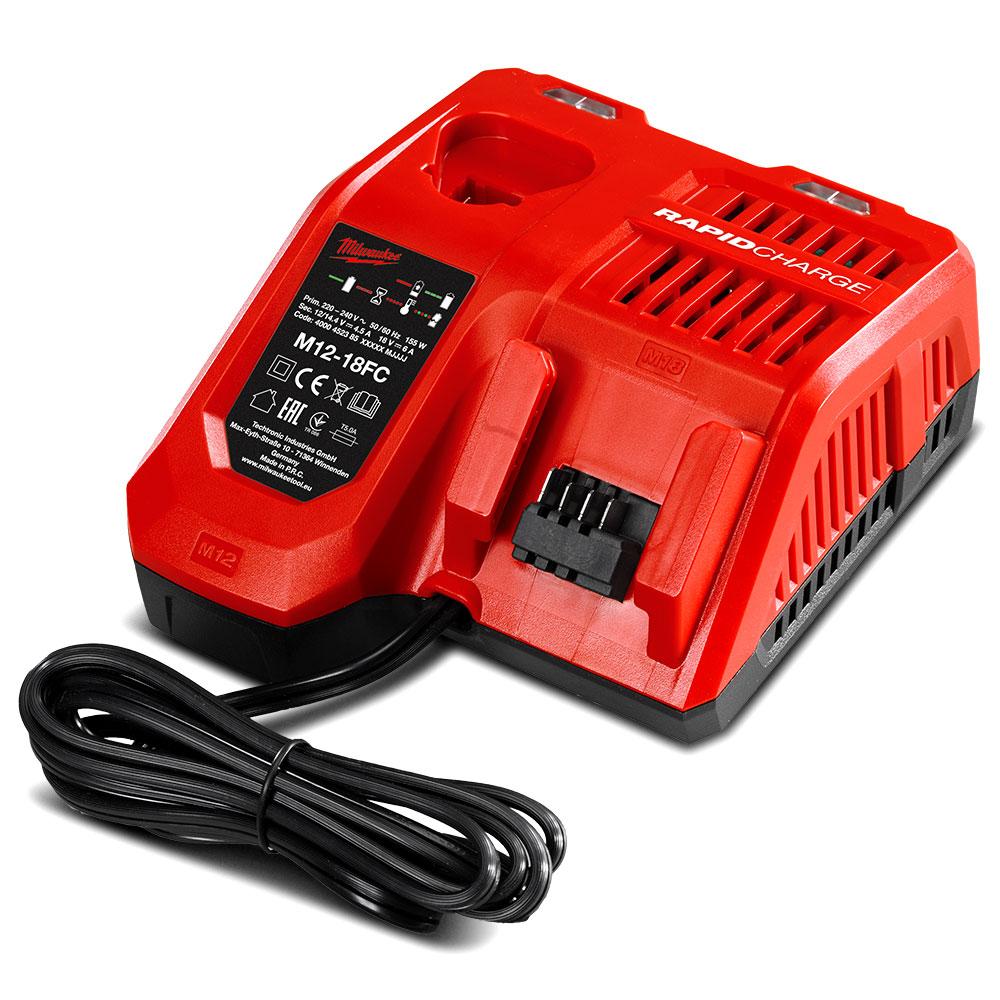 MILWAUKEE 12V/18V 4.5/6.0Ah Multi Voltage Rapid Charger M12-18FC