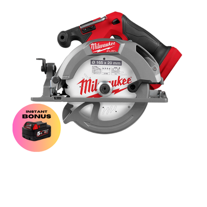 MILWAUKEE 18V 165mm FUEL™ Gen 2 Circular Saw Skin M18FCS5520 + BONUS 18V 5.0Ah BATTERY